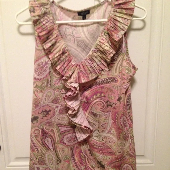 Talbots Women's Small Paisley Print Sleeveless Top - Picture 2 of 5